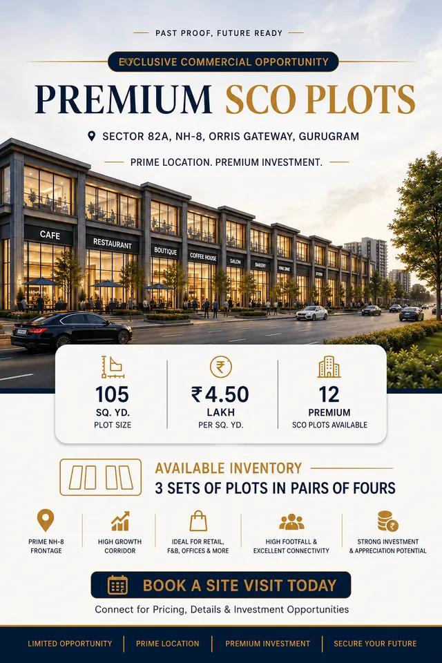 Premium SCO Plots — Sector 82A, NH-8, Orris Gateway, Gurugram