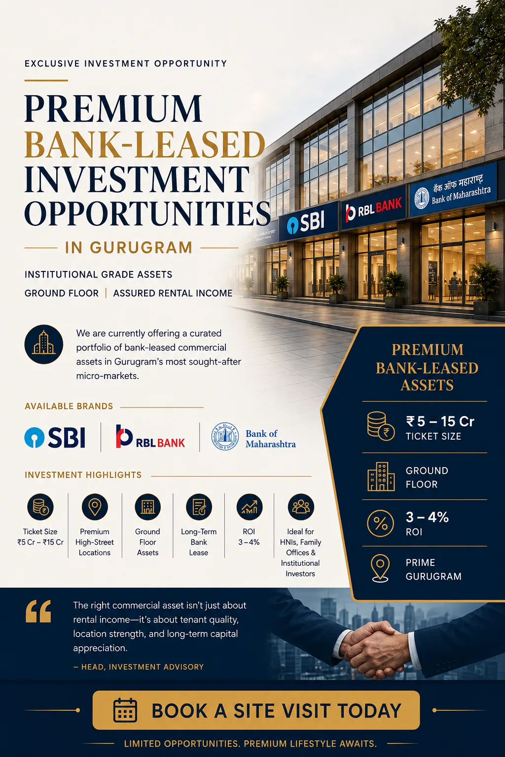 Pre-Leased Bank Branch For Sale — Assured Rental Returns